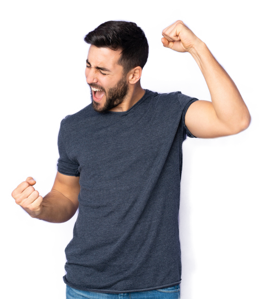 caucasian-handsome-man-celebrating-victory-isolated-purple-wall