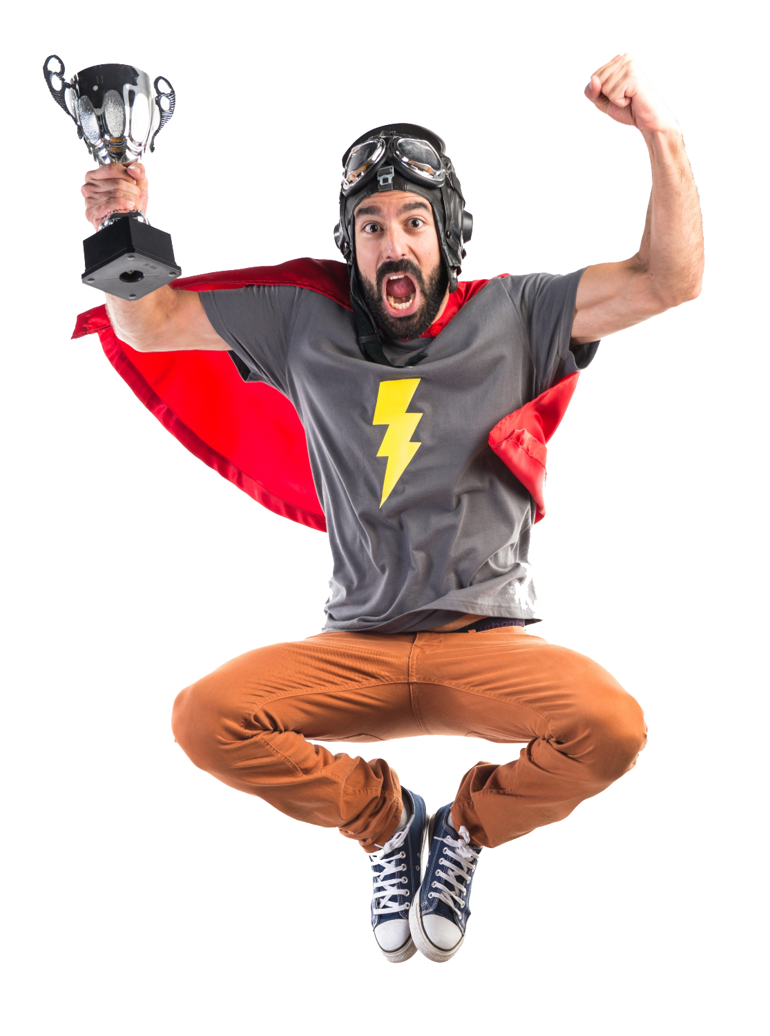 superhero-holding-trophy